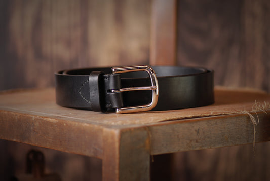 black leather belt